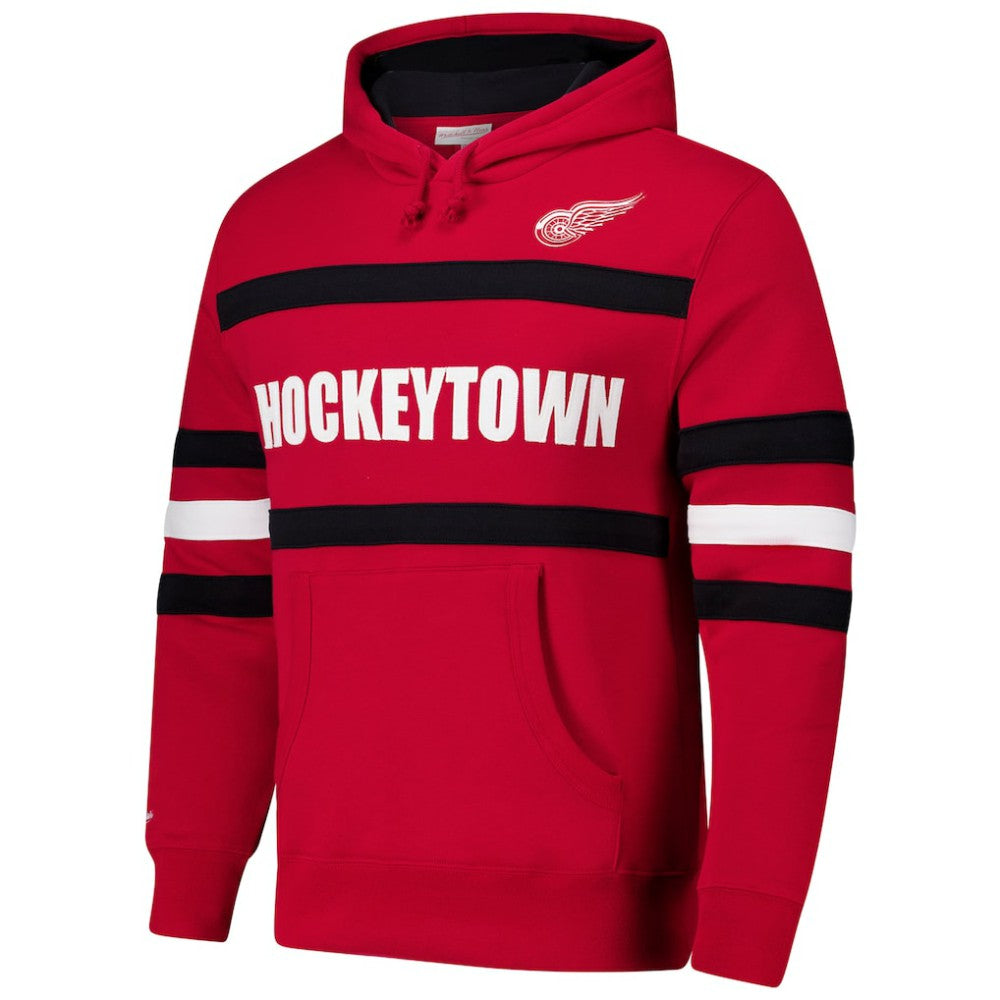 Detroit Red Wings - Mitchell & Ness Head Coach Slogan Pullover Hoodie Red