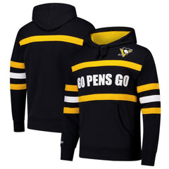 Pittsburgh Penguins Mitchell & Ness Head Coach Slogan Pullover Hoodie Black