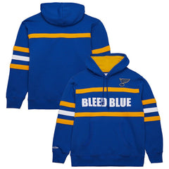 St. Louis Blues - Mitchell & Ness Head Coach Slogan Pullover Hoodie Blue