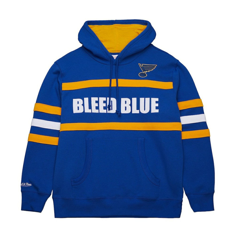 St. Louis Blues - Mitchell & Ness Head Coach Slogan Pullover Hoodie Blue