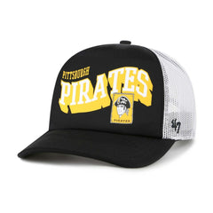 Pittsburgh Pirates '47 Meander Foam Trucker Snapback Hat Lifestyle