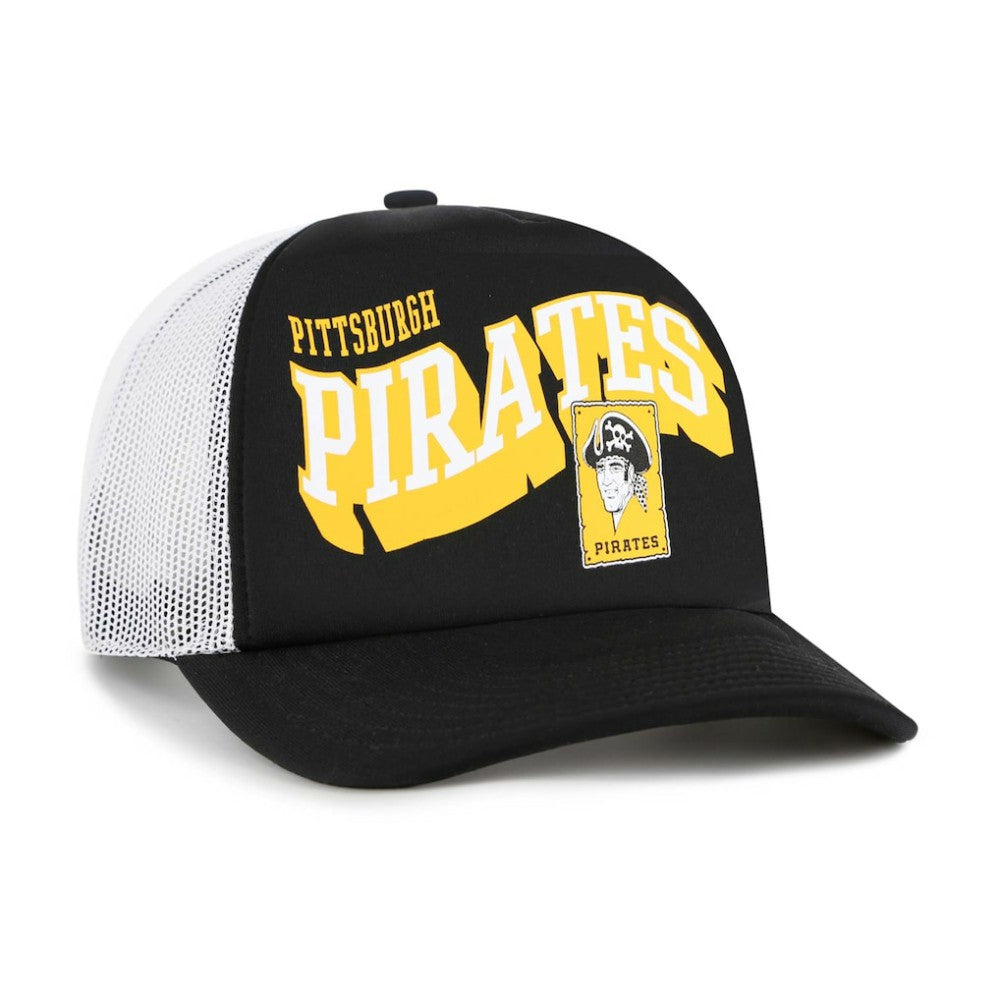 Pittsburgh Pirates '47 Meander Foam Trucker Snapback Hat Lifestyle