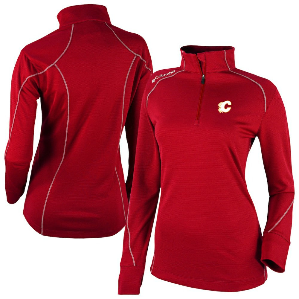 Calgary Flames - Columbia Women's Omni-Wick Shotgun 2.0 Quarter-Zip Pullover Top Red