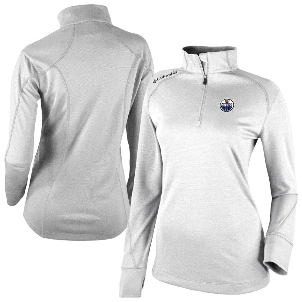Edmonton Oilers - Columbia Women's Omni-Wick Shotgun 2.0 Quarter-Zip Pullover Top White