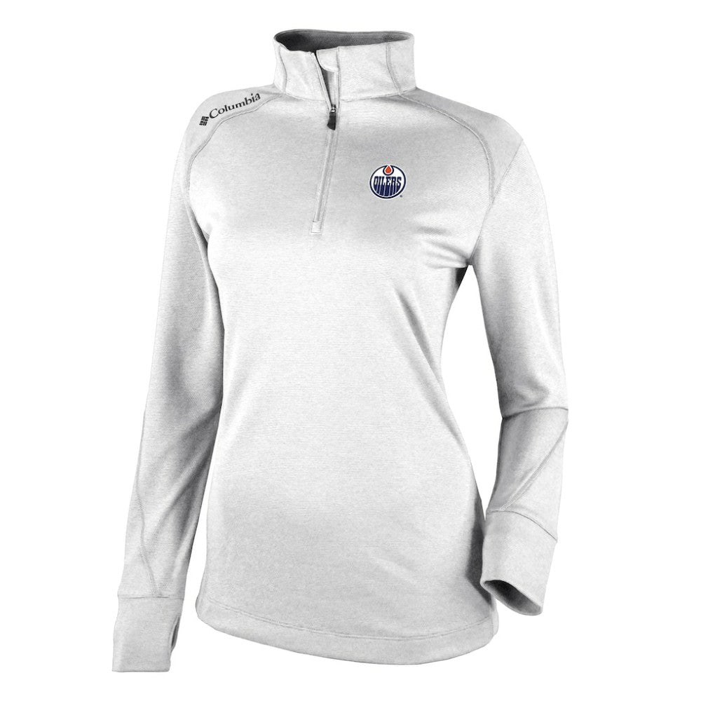 Edmonton Oilers - Columbia Women's Omni-Wick Shotgun 2.0 Quarter-Zip Pullover Top White