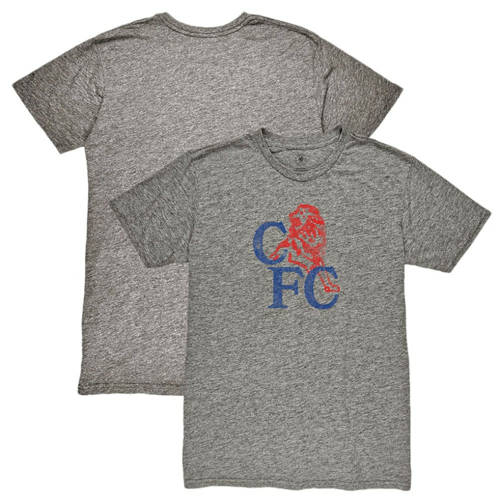 Chelsea 1863FC Retro '86 Badge Vintage Tri-Blend T-Shirts - Heather Gray