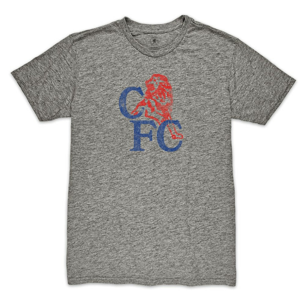 Chelsea 1863FC Retro '86 Badge Vintage Tri-Blend T-Shirts - Heather Gray