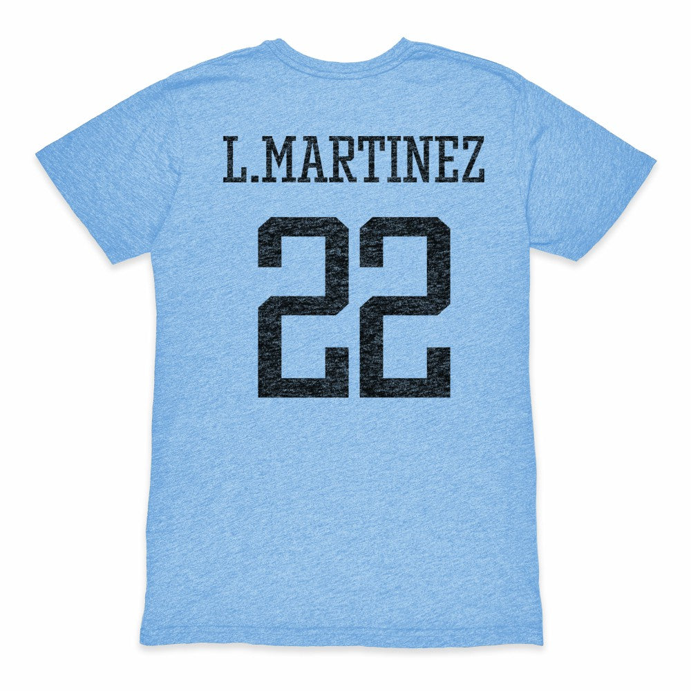 Lautaro Martinez Argentina National Team 1863FC Retro Player Tri-Blend T-Shirts - Light Blue