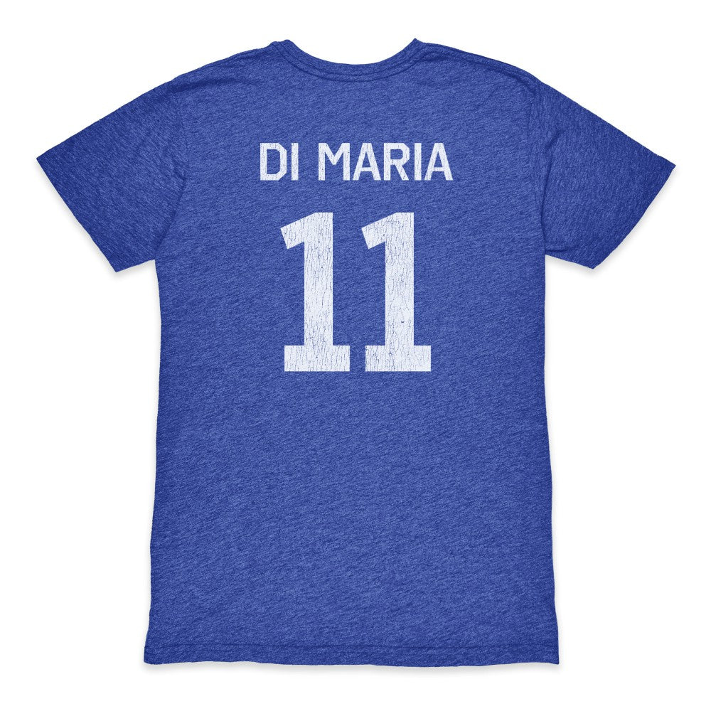 Angel Di Maria Argentina National Team 1863FC Retro Player Tri-Blend T-Shirts - Blue