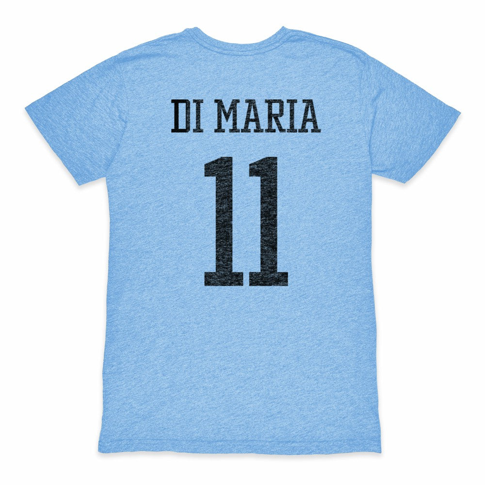 Angel Di Maria Argentina National Team 1863FC Retro Player Tri-Blend T-Shirts - Light Blue