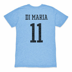 Angel Di Maria Argentina National Team 1863FC Retro Player Tri-Blend T-Shirts - Light Blue