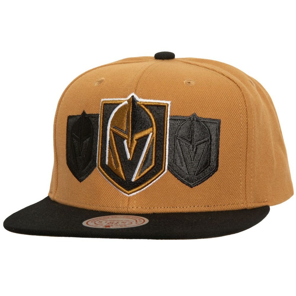 Vegas Golden Knights Mitchell & Ness Soul Triple Up Snapback Hat Gold