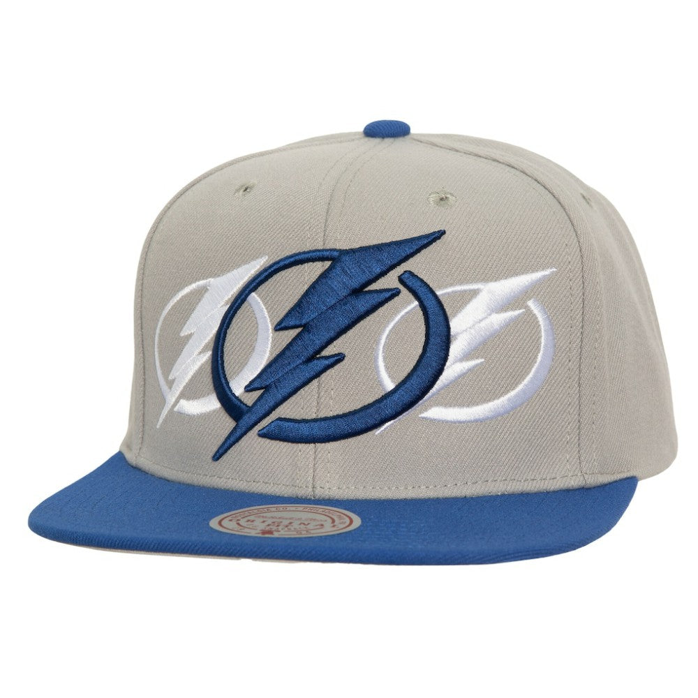 Tampa Bay Lightning - Mitchell & Ness Soul Triple Up Snapback Hat Gray