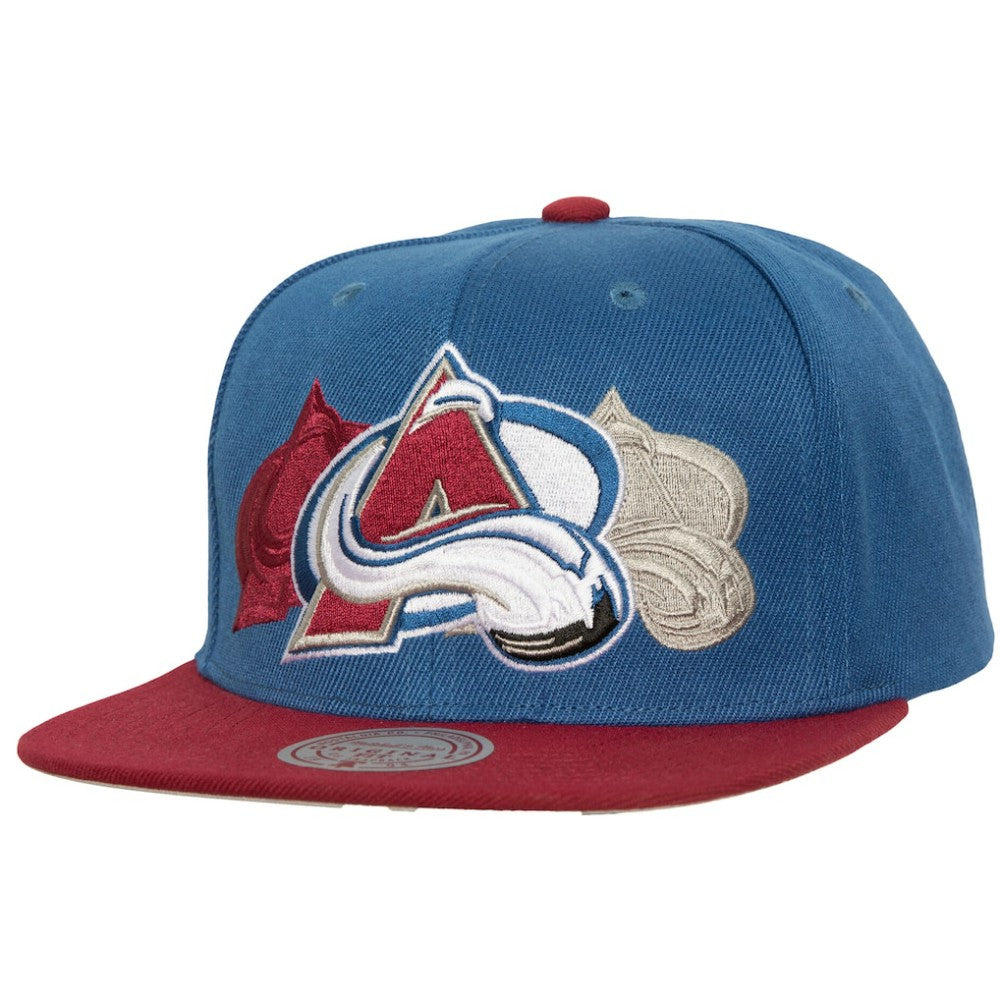 Colorado Avalanche - Mitchell & Ness Soul Triple Up Snapback Hat Light Blue