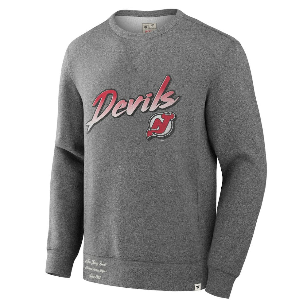 New Jersey Devils - Fanatics Decades Collection Legendary Fleece Pullover Sweatshirt Heather Gray