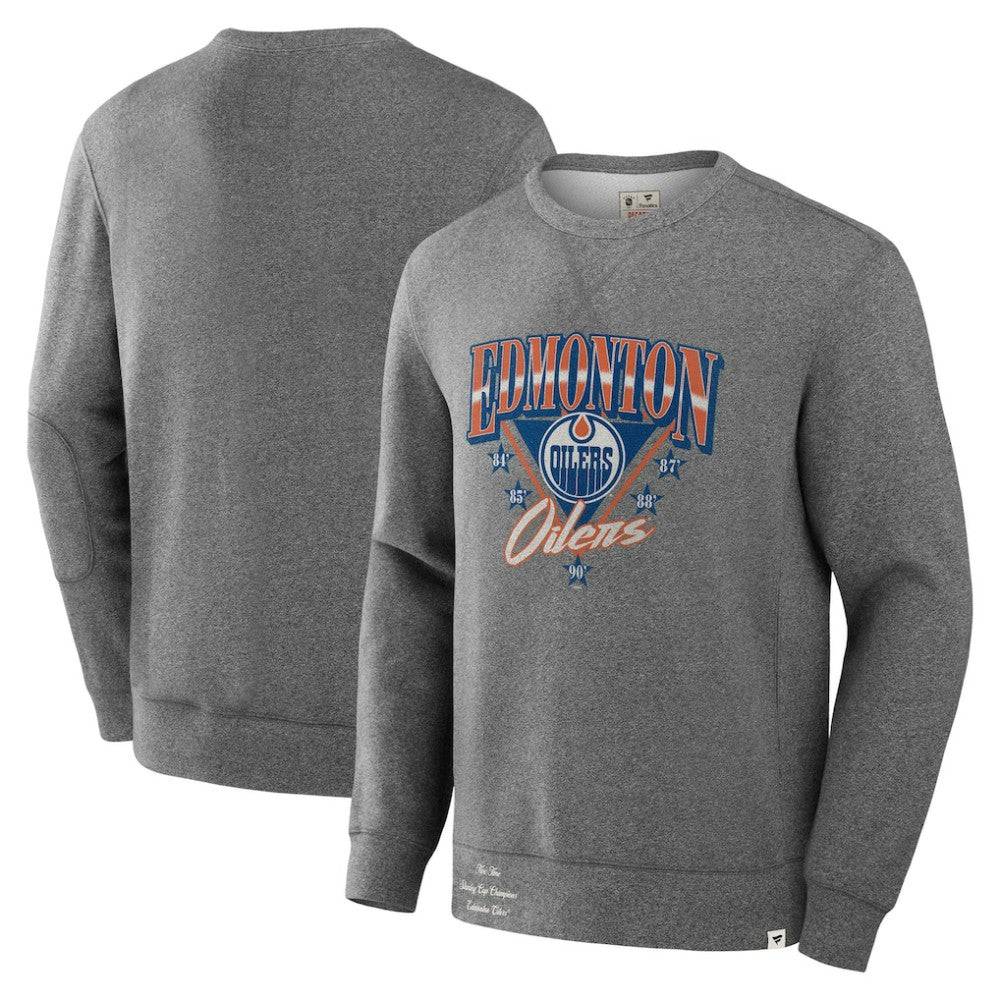 Edmonton Oilers - Fanatics Decades Collection Legendary Fleece Pullover Sweatshirt Heather Gray
