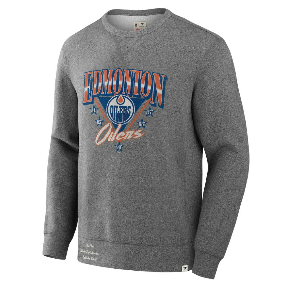 Edmonton Oilers - Fanatics Decades Collection Legendary Fleece Pullover Sweatshirt Heather Gray