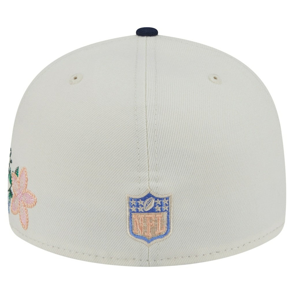 Dallas Cowboys New Era Tonal Florals 59FIFTY Fitted Hat Cream/Navy - NFL