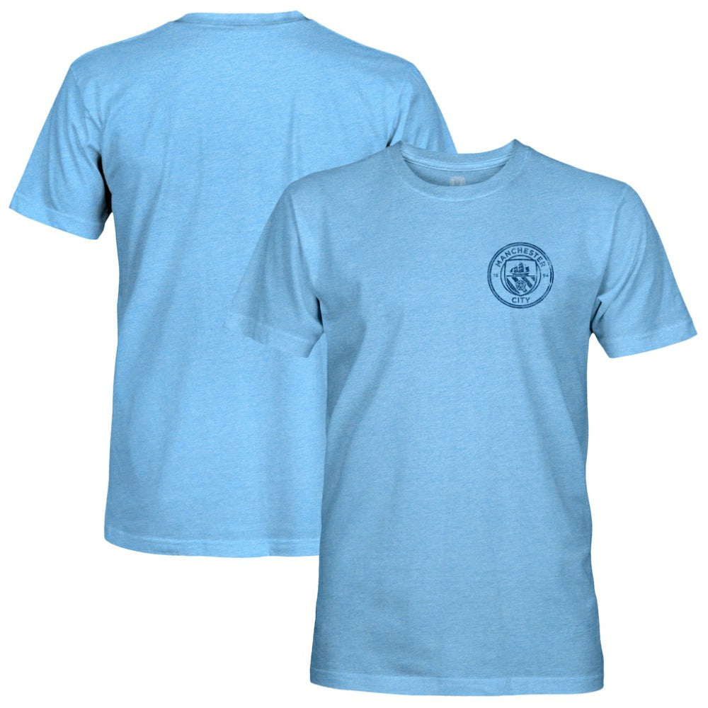 Manchester City 1863FC Mono Badge Retro Tri-Blend T-Shirts - Sky Blue