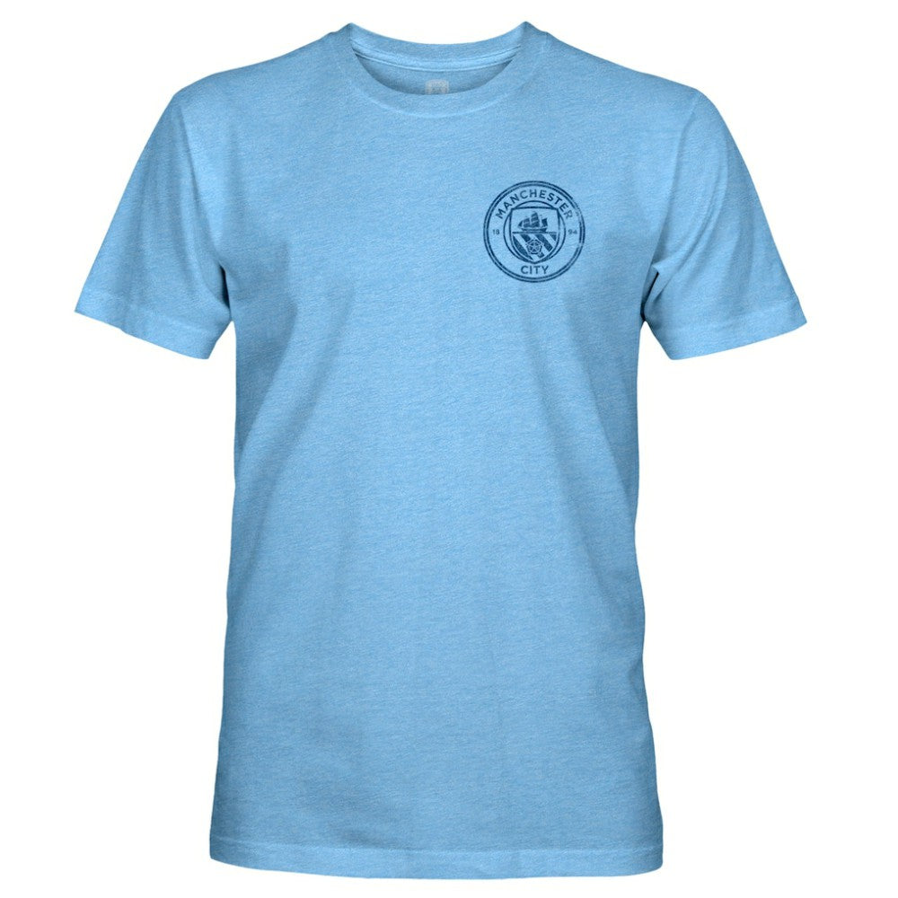 Manchester City 1863FC Mono Badge Retro Tri-Blend T-Shirts - Sky Blue