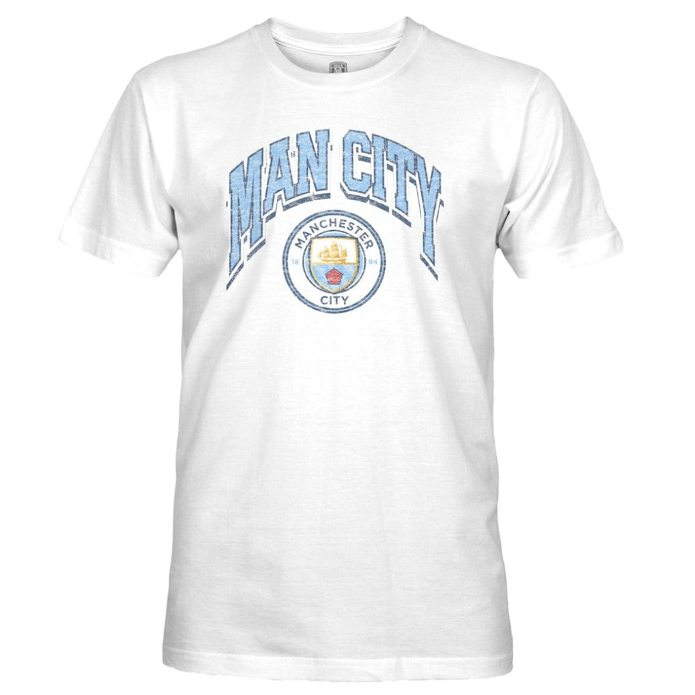 Manchester City 1863FC Retro Wordmark Slub T-Shirts - White