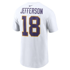Justin Jefferson Minnesota Vikings Name & Number T-Shirt White - Nike