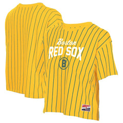 Boston Red Sox New Era Women's 2025 City Connect Pinstripe T-Shirt Clearance