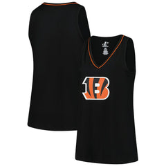 Cincinnati Bengals Logo Athletic Women's Plus Size Stellar Win V-Neck Tank Top Black - NFL