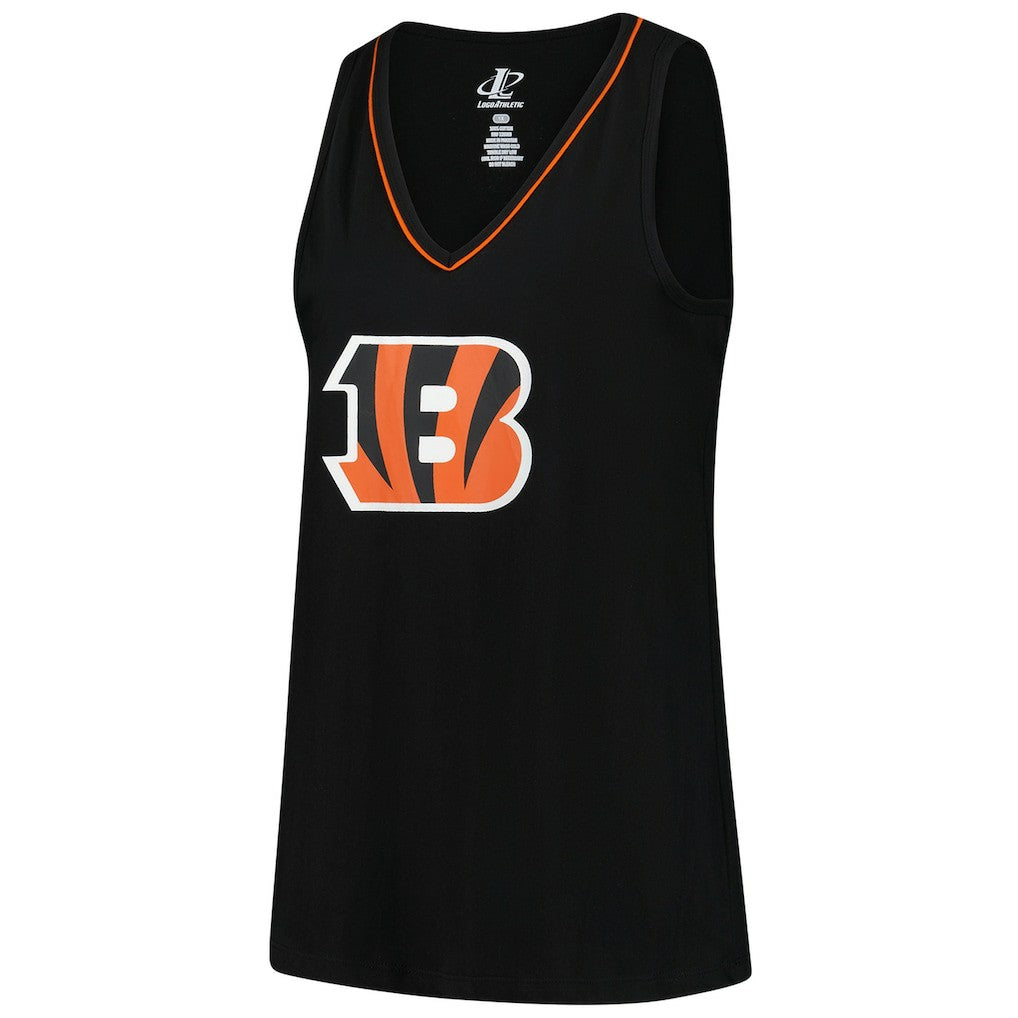 Cincinnati Bengals Logo Athletic Women's Plus Size Stellar Win V-Neck Tank Top Black - NFL