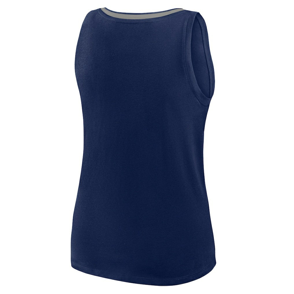 Dallas Cowboys Logo Athletic Women's Plus Size Stellar Win V-Neck Tank Top Navy - NFL