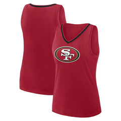 San Francisco 49ers Logo Athletic Women's Plus Size Stellar Win V-Neck Tank Top Scarlet - NFL