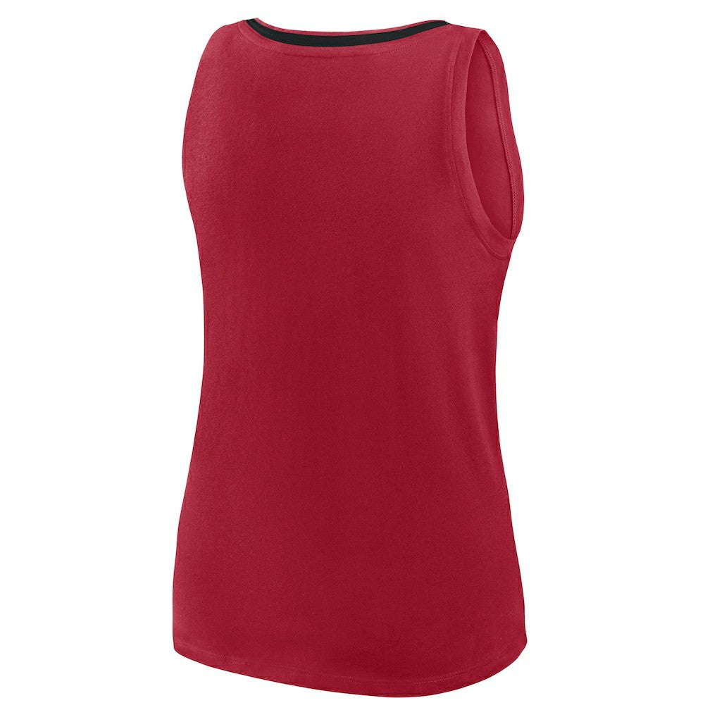 San Francisco 49ers Logo Athletic Women's Plus Size Stellar Win V-Neck Tank Top Scarlet - NFL