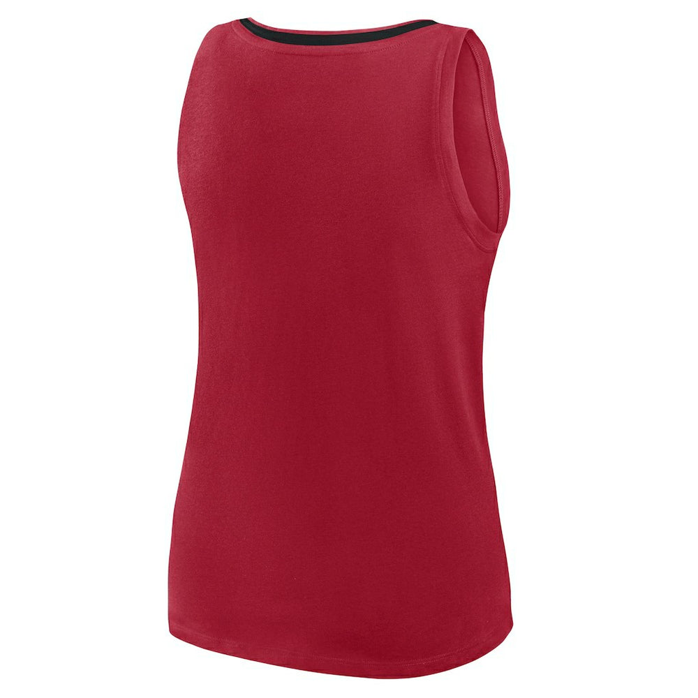San Francisco 49ers Logo Athletic Women's Plus Size Stellar Win V-Neck Tank Top Scarlet - NFL