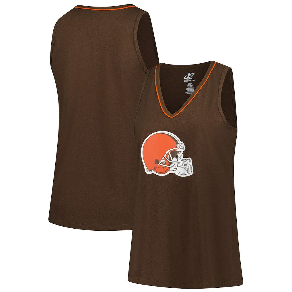 Cleveland Browns Logo Athletic Women's Plus Size Stellar Win V-Neck Tank Top Brown - NFL