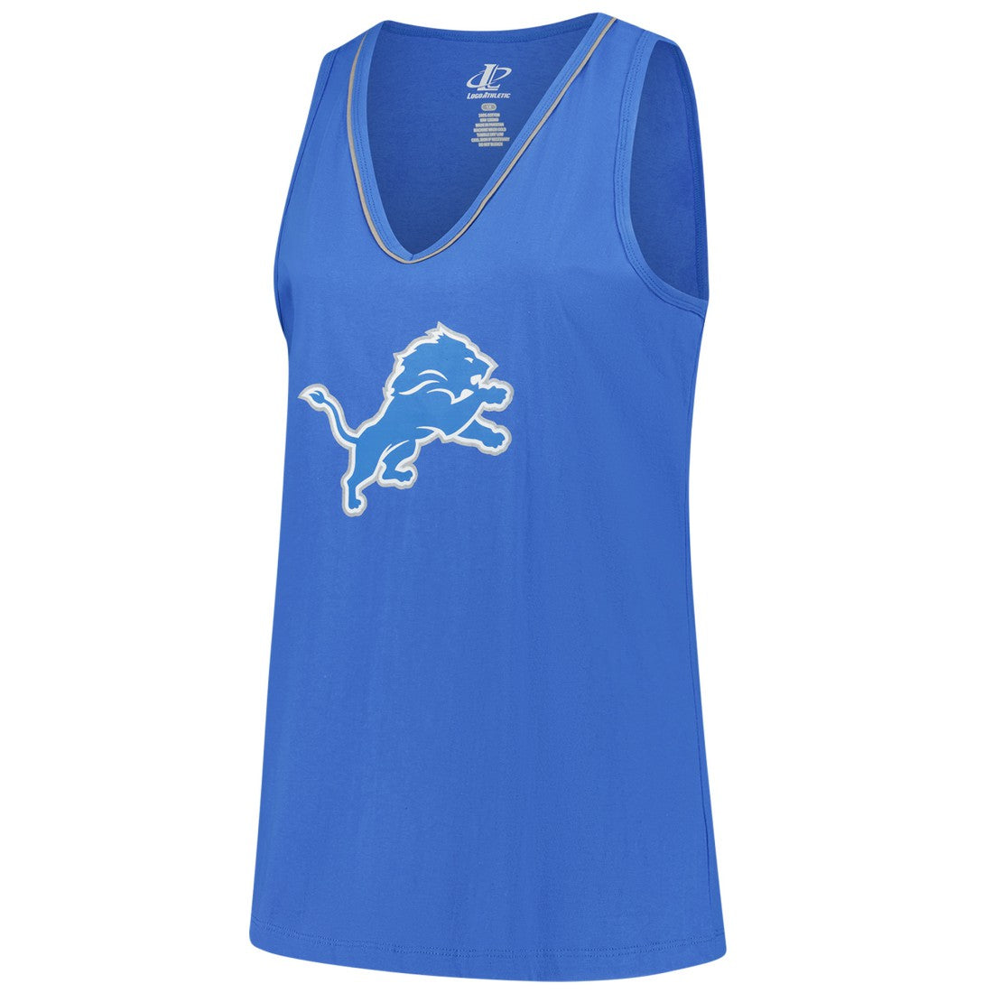 Detroit Lions Logo Athletic Women's Plus Size Stellar Win V-Neck Tank Top Blue - NFL
