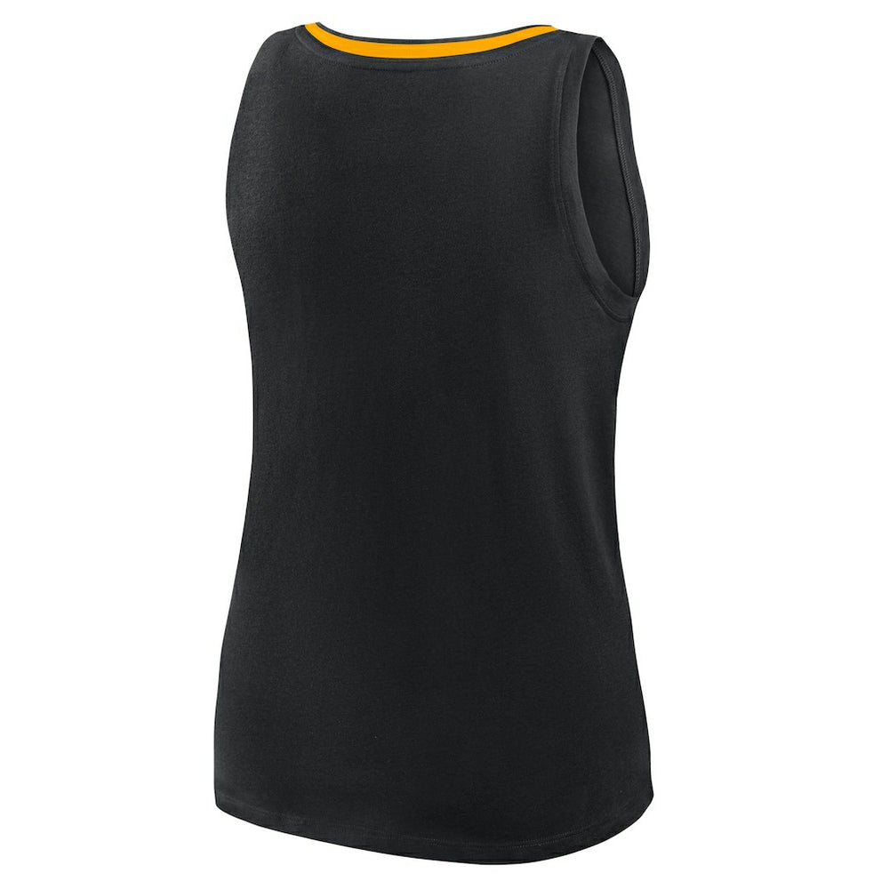 Pittsburgh Steelers Logo Athletic Women's Plus Size Stellar Win V-Neck Tank Top Black - NFL