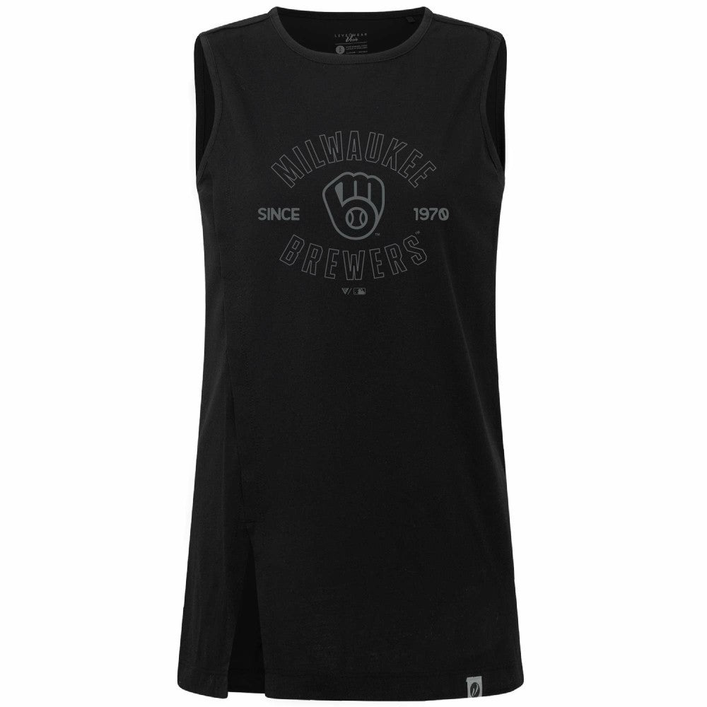Milwaukee Brewers Levelwear Women's Influx Abyssal Tank Top Clearance