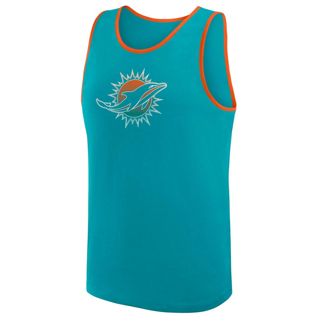 Miami Dolphins Logo Athletic Unmatched Success Tank Top Aqua - NFL