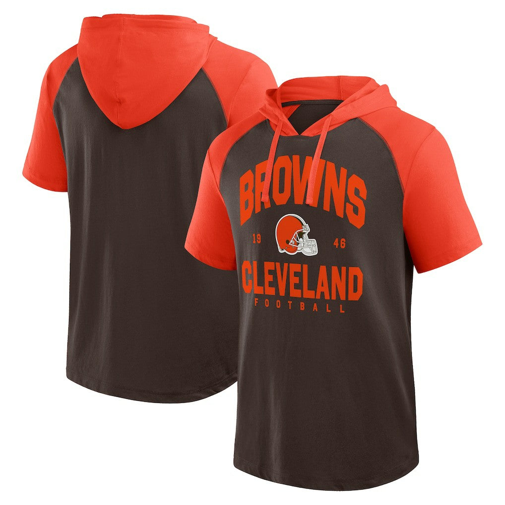 Cleveland Browns Logo Athletic Prime Hoodie T-Shirt Brown - NFL