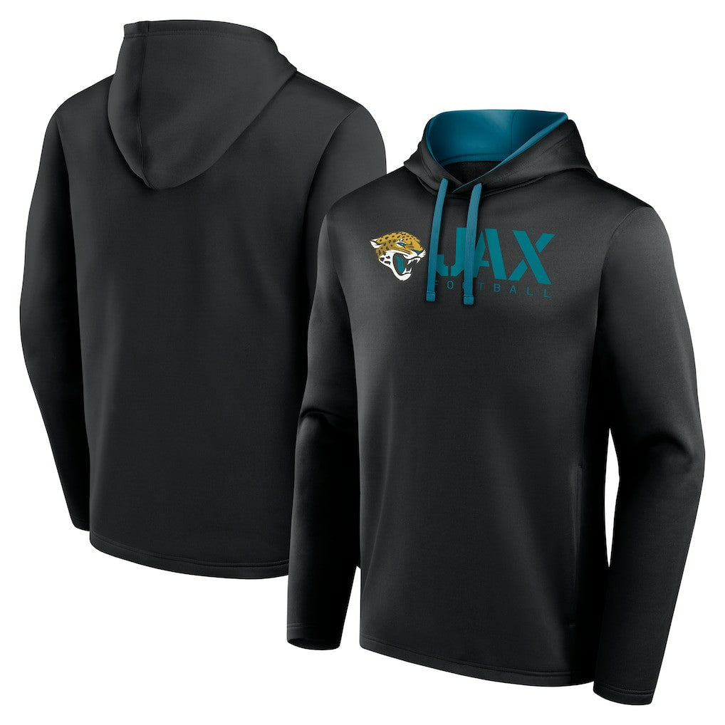 Jacksonville Jaguars Logo Athletic Head Start Pullover Hoodie Black - NFL