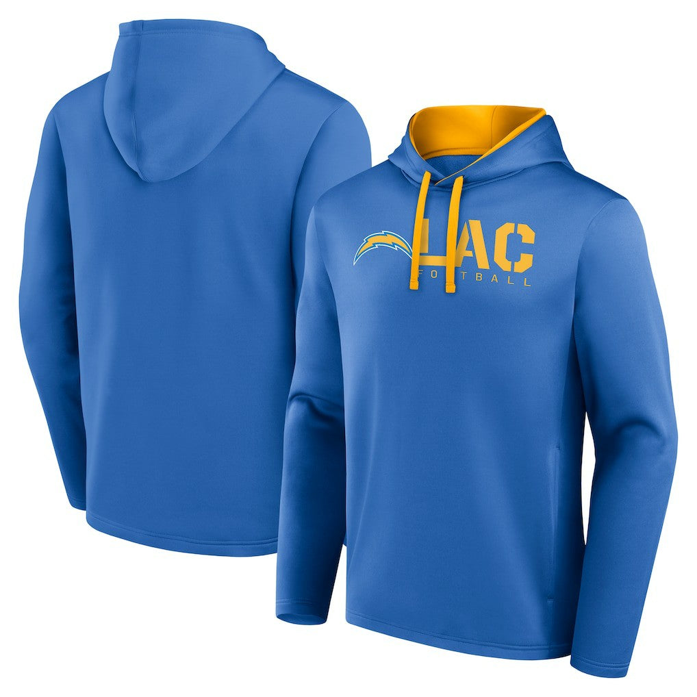 Los Angeles Chargers Logo Athletic Head Start Pullover Hoodie Powder Blue - NFL