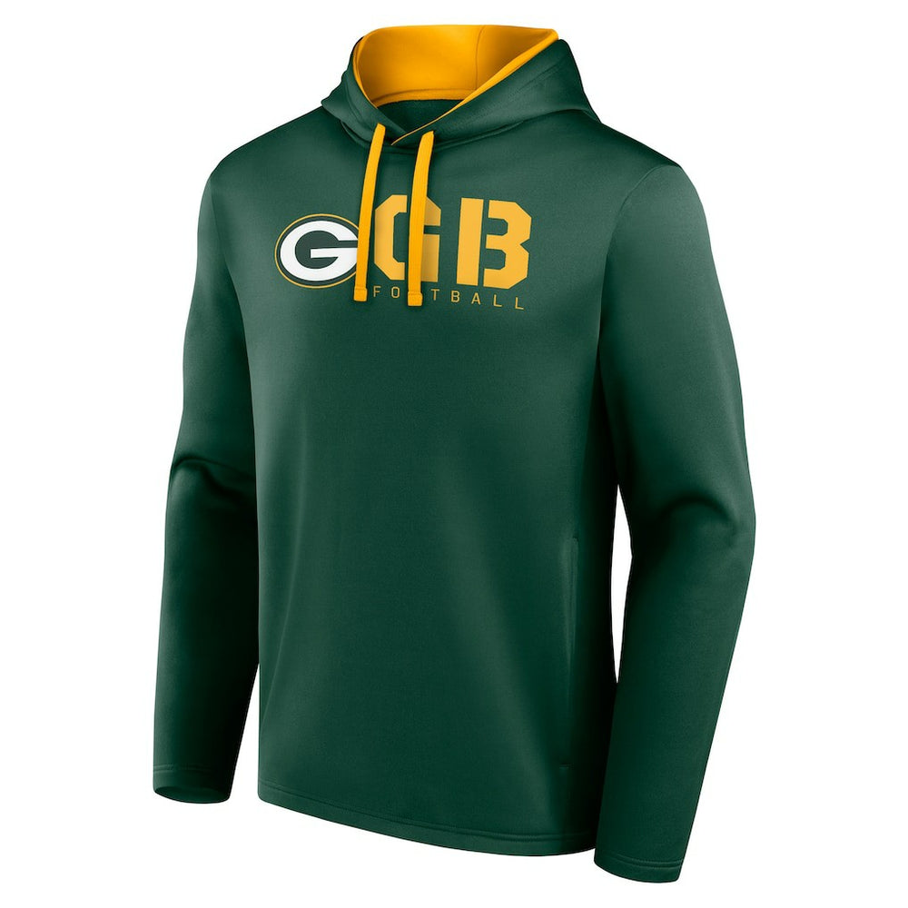 Green Bay Packers Logo Athletic Head Start Pullover Hoodie Green - NFL