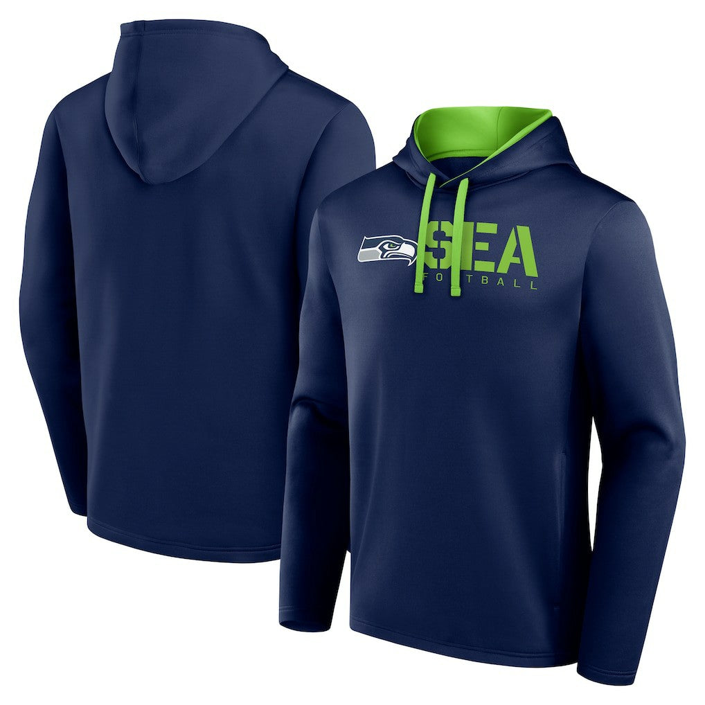 Seattle Seahawks Logo Athletic Head Start Pullover Hoodie College Navy - NFL
