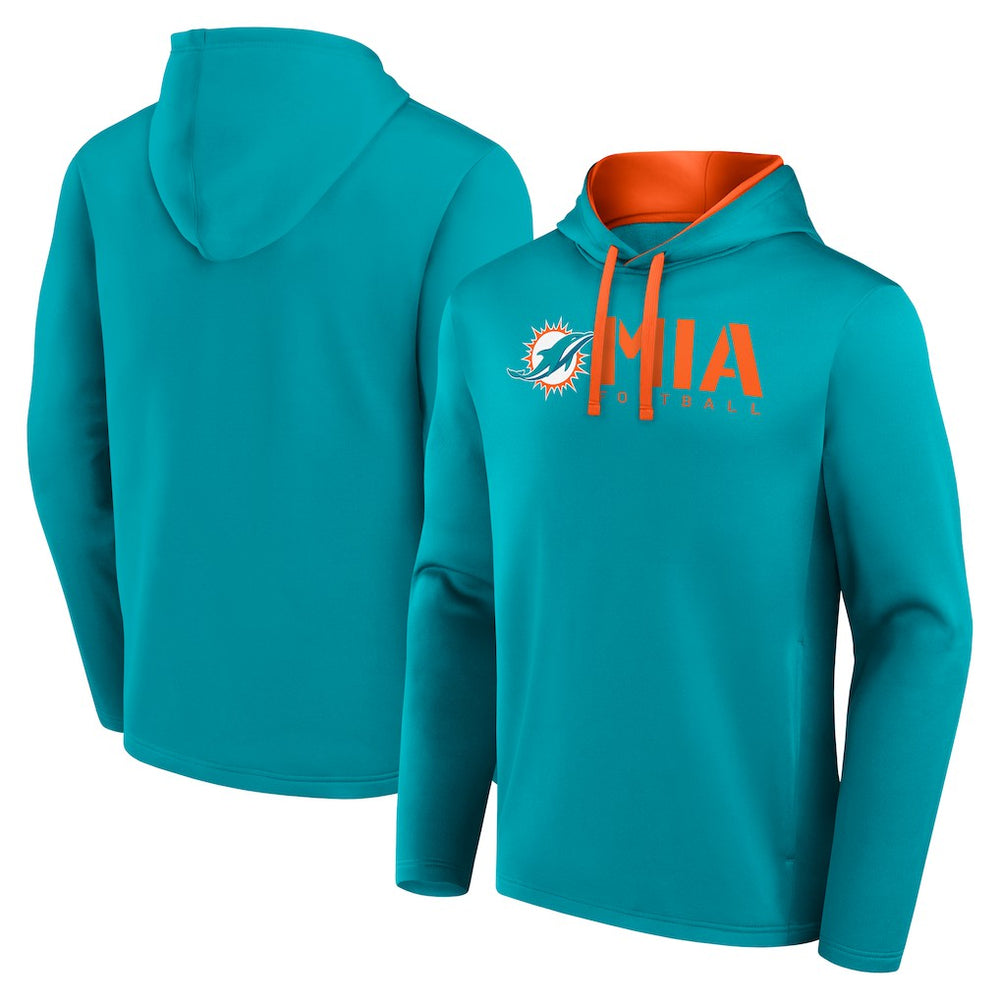 Miami Dolphins Logo Athletic Head Start Pullover Hoodie Aqua - NFL