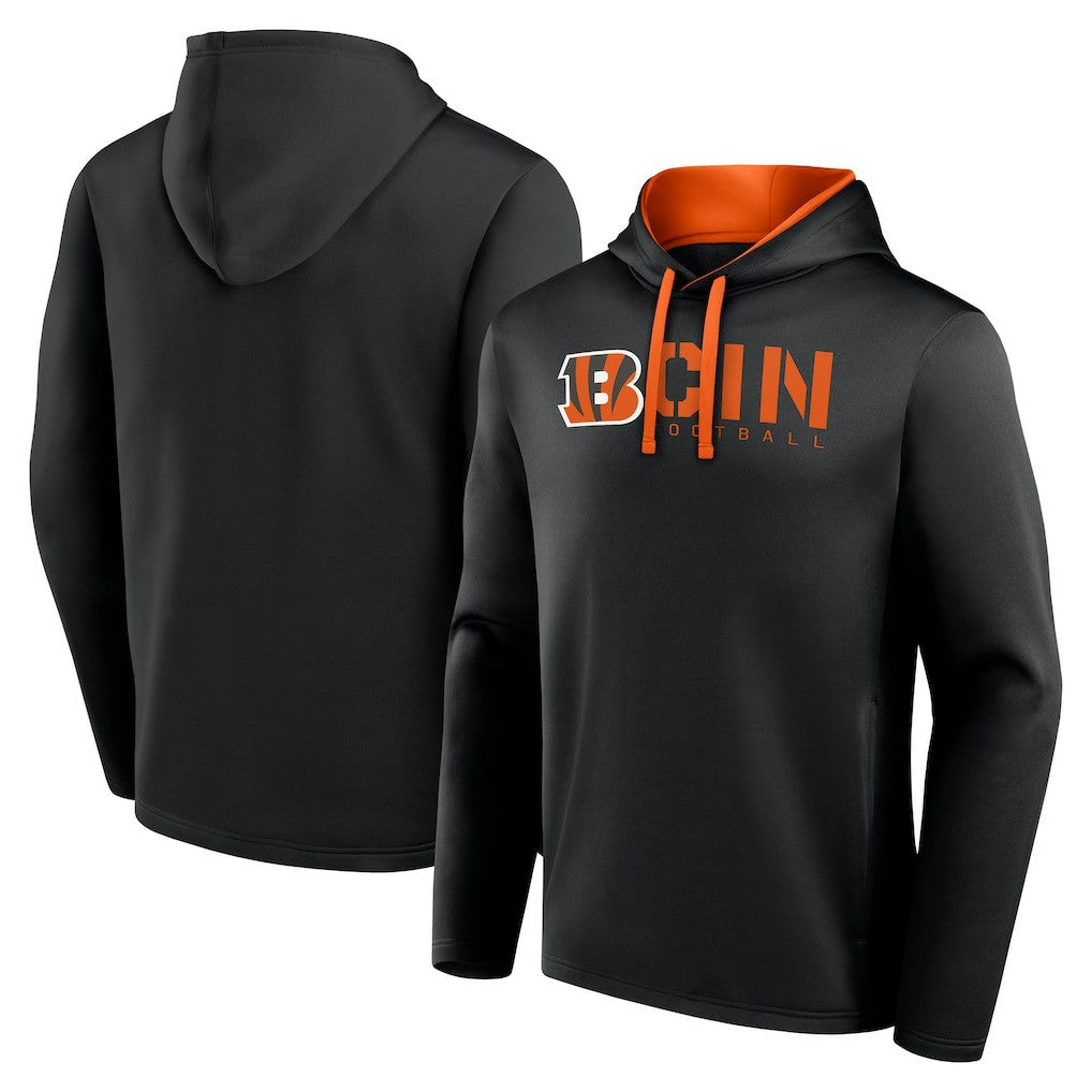 Cincinnati Bengals Logo Athletic Head Start Pullover Hoodie Black - NFL