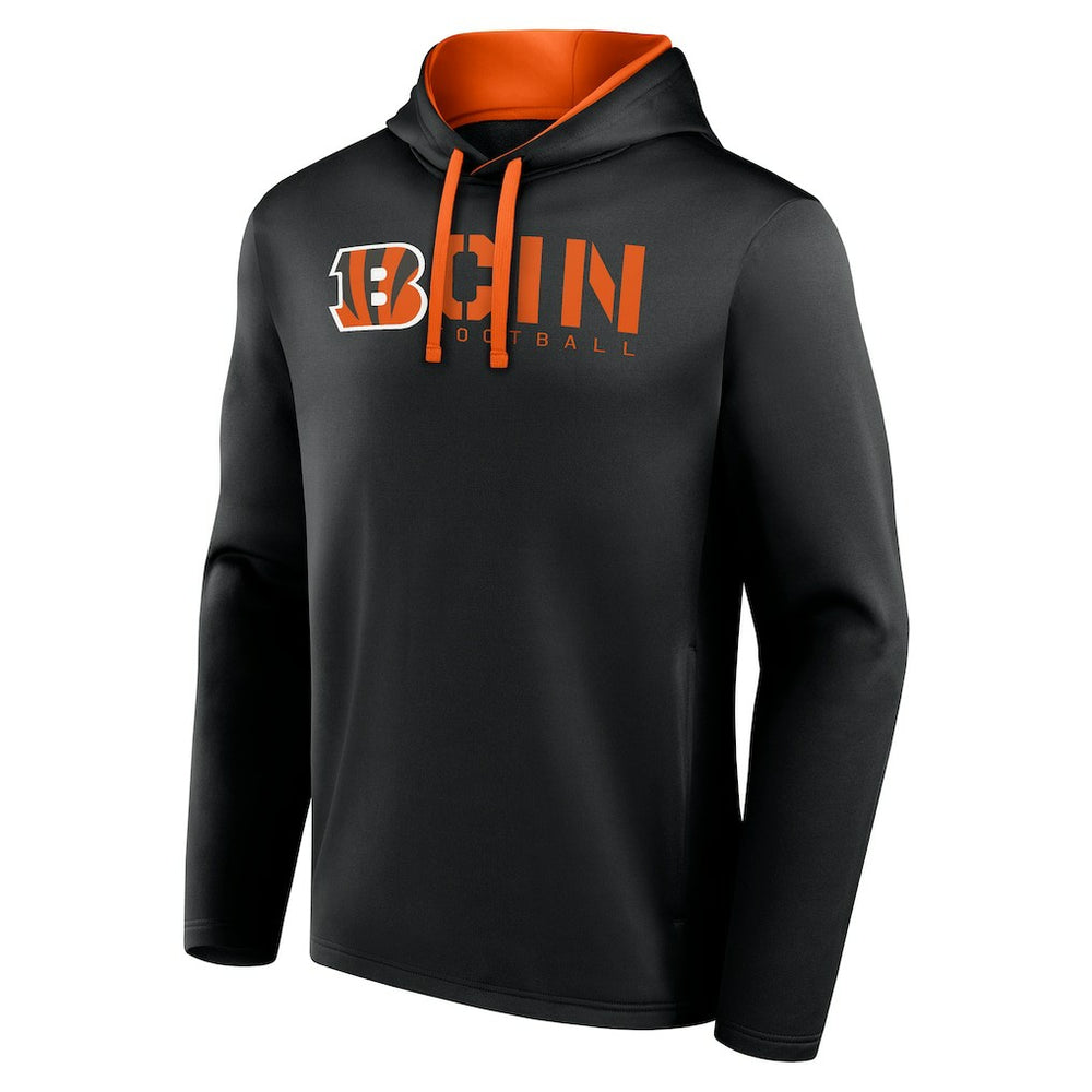 Cincinnati Bengals Logo Athletic Head Start Pullover Hoodie Black - NFL