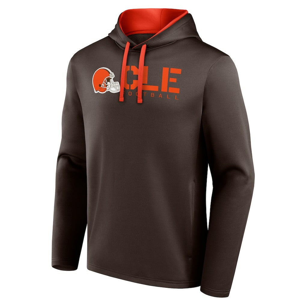 Cleveland Browns Logo Athletic Head Start Pullover Hoodie Brown - NFL