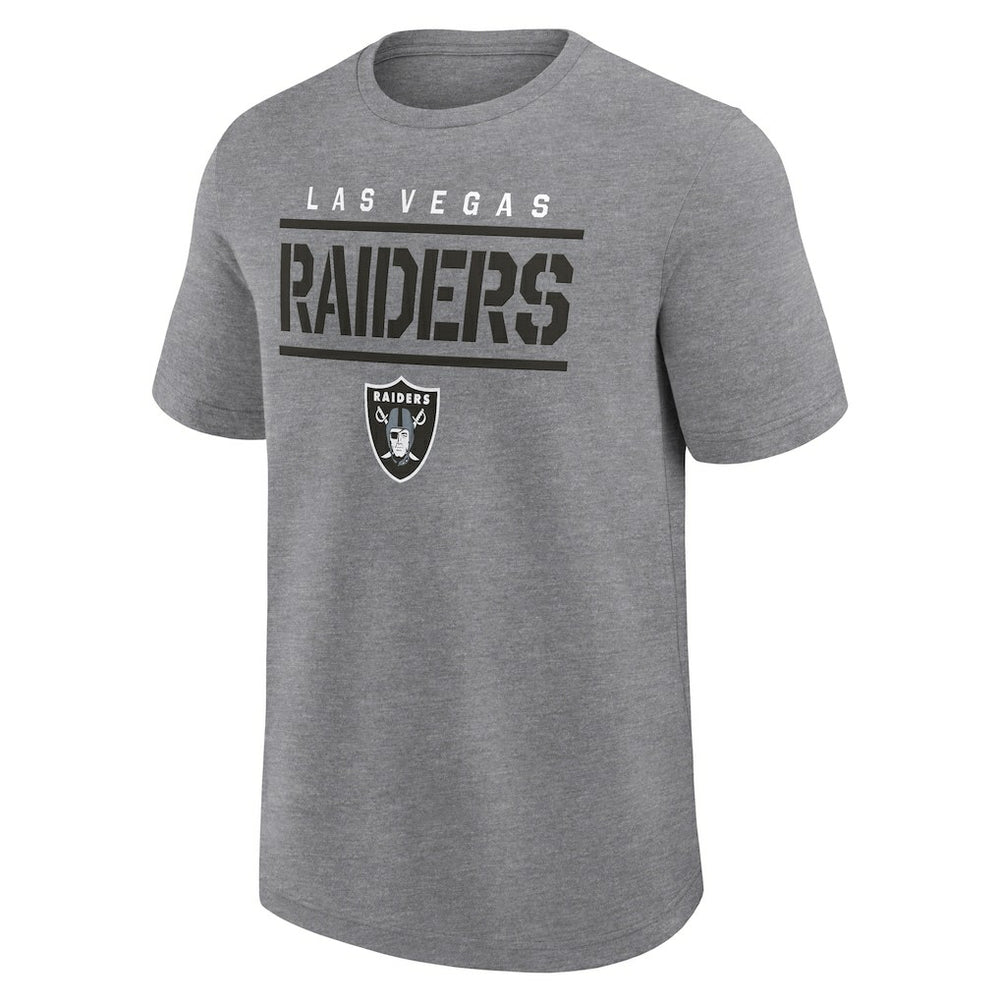 Las Vegas Raiders Logo Athletic Top Notch T-Shirt Heather Gray - NFL