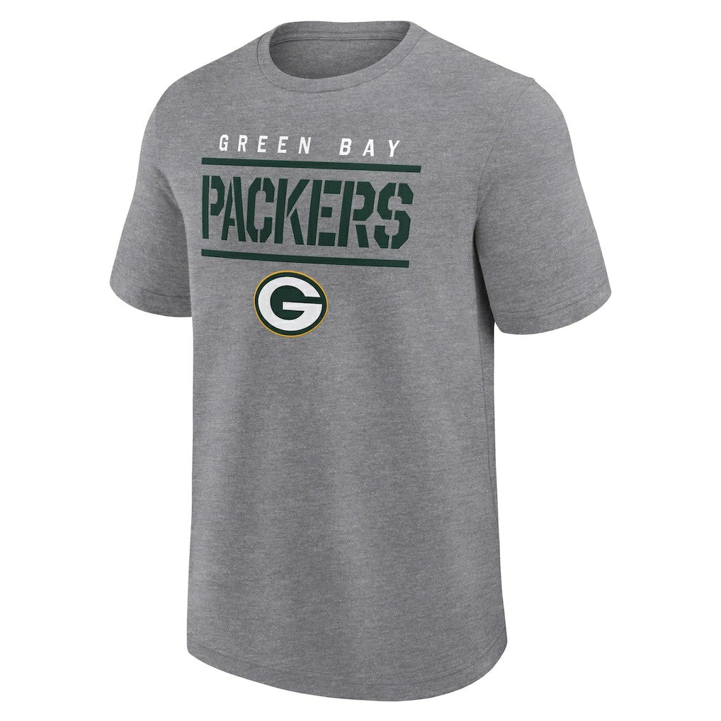 Green Bay Packers Logo Athletic Top Notch T-Shirt Heather Gray - NFL