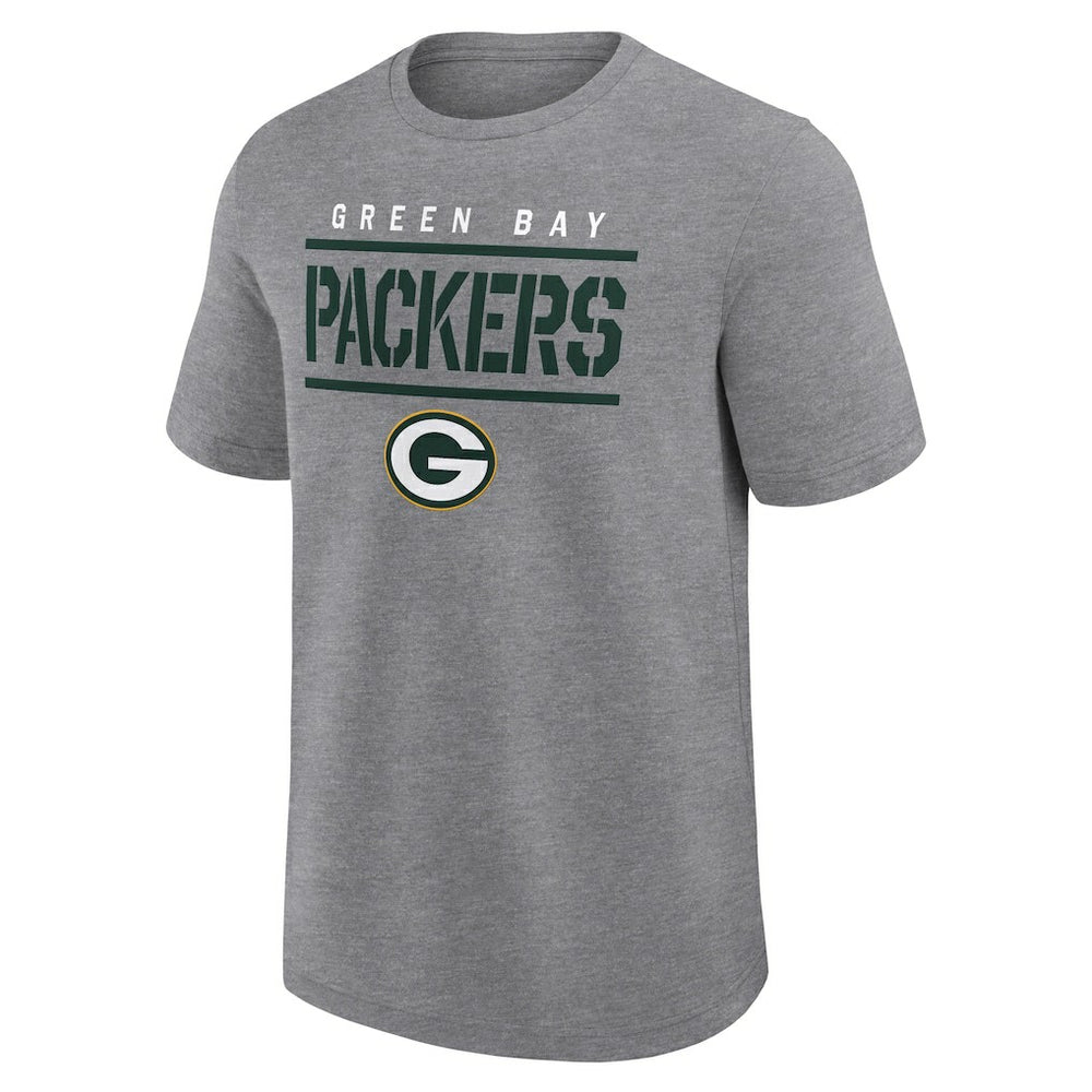 Green Bay Packers Logo Athletic Top Notch T-Shirt Heather Gray - NFL